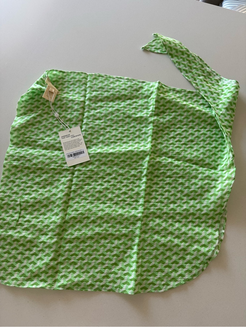 Monday Swimwear Green Geo Bikini Set with Sarong - Picture 2 of 6